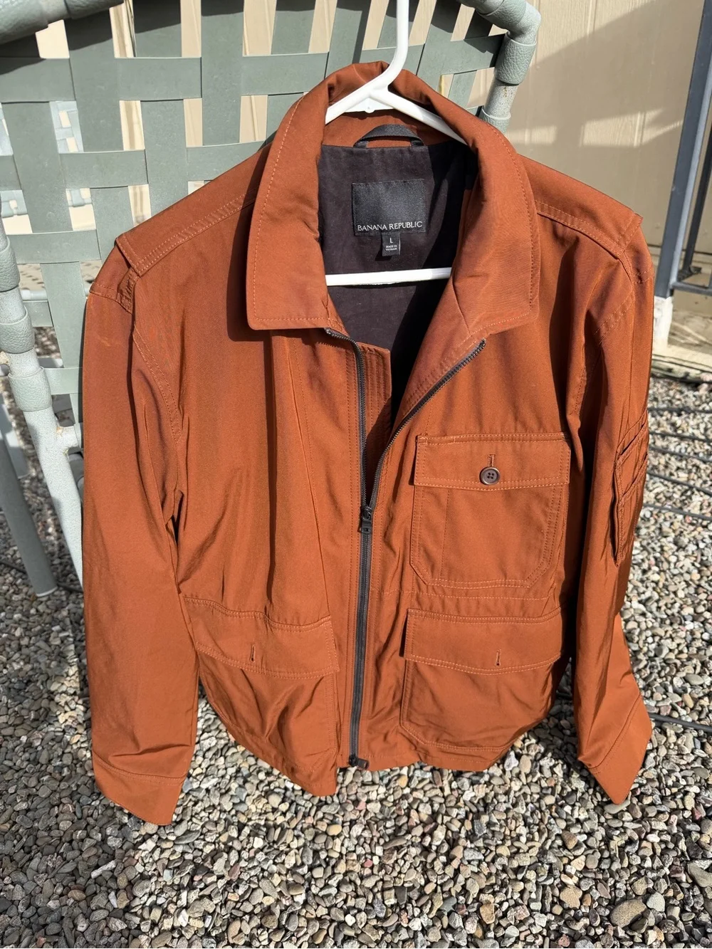 Banana Republic Men's Burnt Orange Military-Style Field Jacket